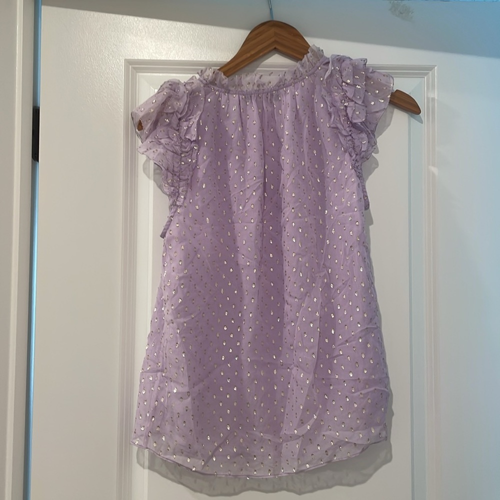 Generation Love Lilac Ruffle silk top size small - Picture 5 of 5